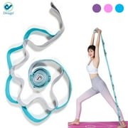 Deago Multi-Loop Yoga Strap, 12 Loops Yoga Stretch Non Elastic Band Strap for Home Workout Physical Therapy, Pilates, Dance and Gymnastics (Blue)